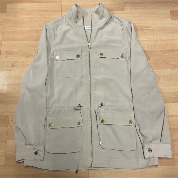 Calvin Klein Thin Polyester Jacket Tan 